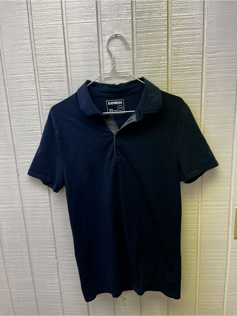 Express Men’s Medium Polo Shirt Navy Blue Business Casual Moisturize Wicking